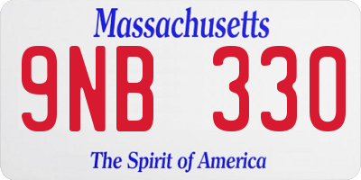 MA license plate 9NB330