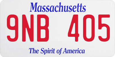 MA license plate 9NB405