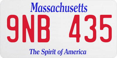 MA license plate 9NB435