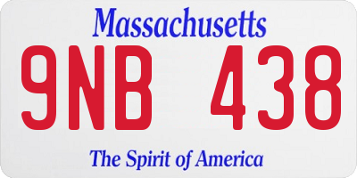 MA license plate 9NB438