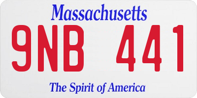 MA license plate 9NB441