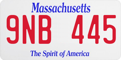 MA license plate 9NB445