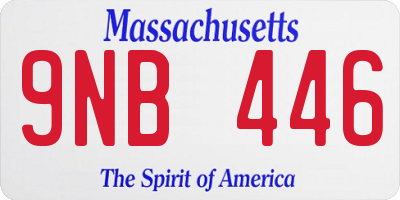 MA license plate 9NB446