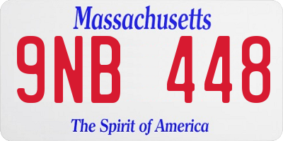 MA license plate 9NB448
