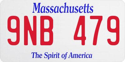 MA license plate 9NB479