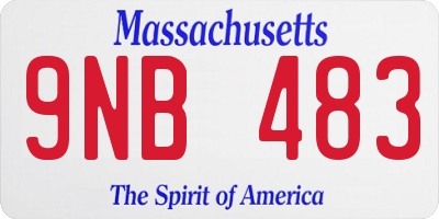 MA license plate 9NB483