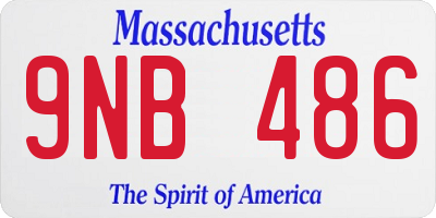 MA license plate 9NB486