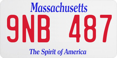 MA license plate 9NB487