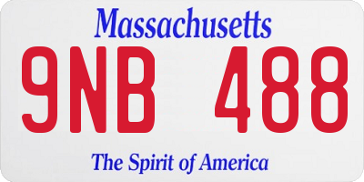 MA license plate 9NB488
