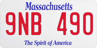 MA license plate 9NB490