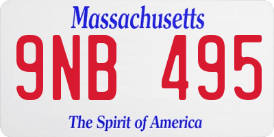 MA license plate 9NB495