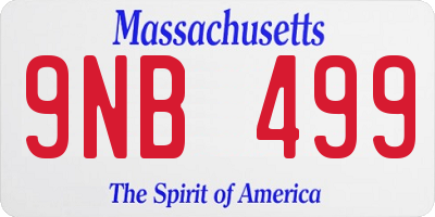 MA license plate 9NB499
