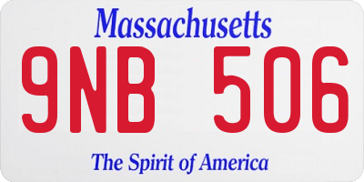 MA license plate 9NB506