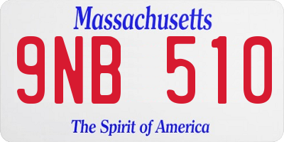 MA license plate 9NB510