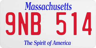 MA license plate 9NB514