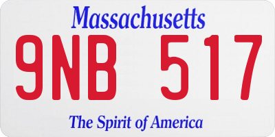 MA license plate 9NB517