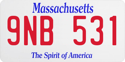 MA license plate 9NB531
