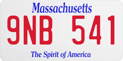 MA license plate 9NB541
