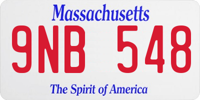 MA license plate 9NB548