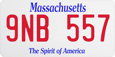 MA license plate 9NB557
