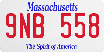 MA license plate 9NB558