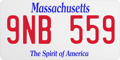 MA license plate 9NB559