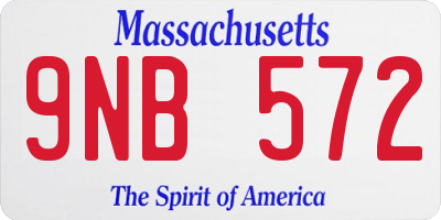 MA license plate 9NB572