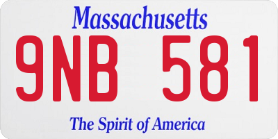 MA license plate 9NB581