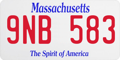 MA license plate 9NB583