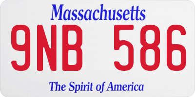 MA license plate 9NB586