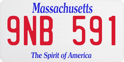 MA license plate 9NB591