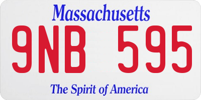 MA license plate 9NB595