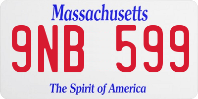 MA license plate 9NB599