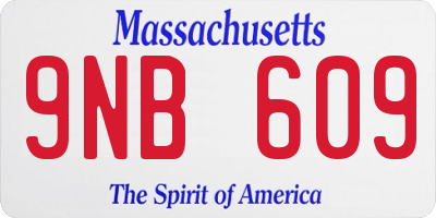 MA license plate 9NB609