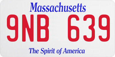 MA license plate 9NB639
