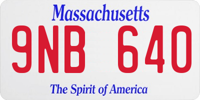 MA license plate 9NB640