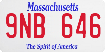 MA license plate 9NB646