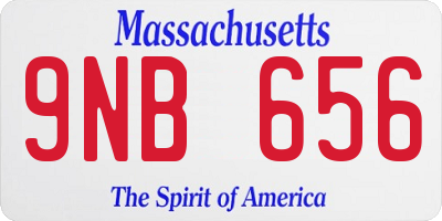 MA license plate 9NB656
