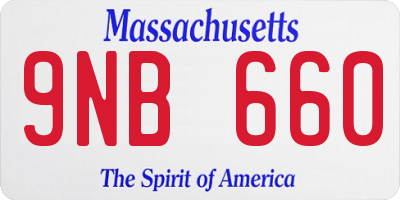 MA license plate 9NB660