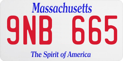 MA license plate 9NB665