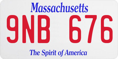 MA license plate 9NB676