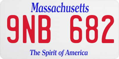 MA license plate 9NB682