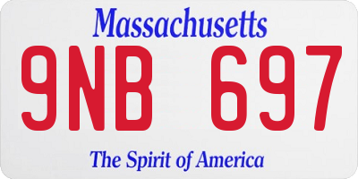MA license plate 9NB697