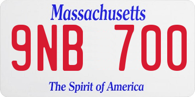 MA license plate 9NB700