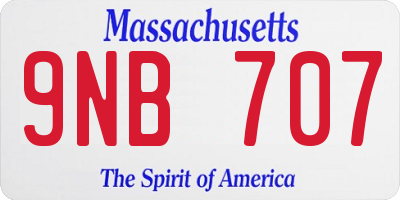 MA license plate 9NB707