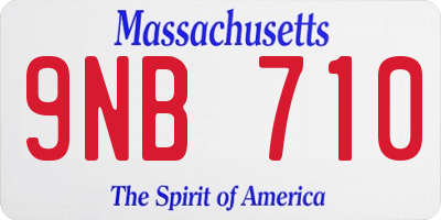 MA license plate 9NB710