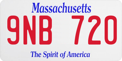 MA license plate 9NB720