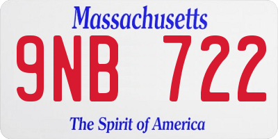 MA license plate 9NB722