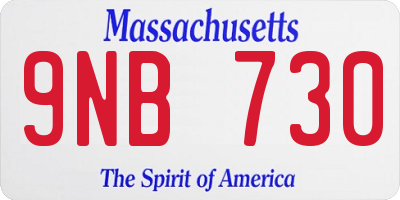 MA license plate 9NB730