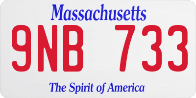 MA license plate 9NB733